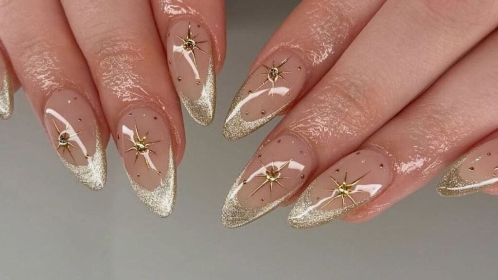 Classic Gold Shimmer With Soft White Blossoms